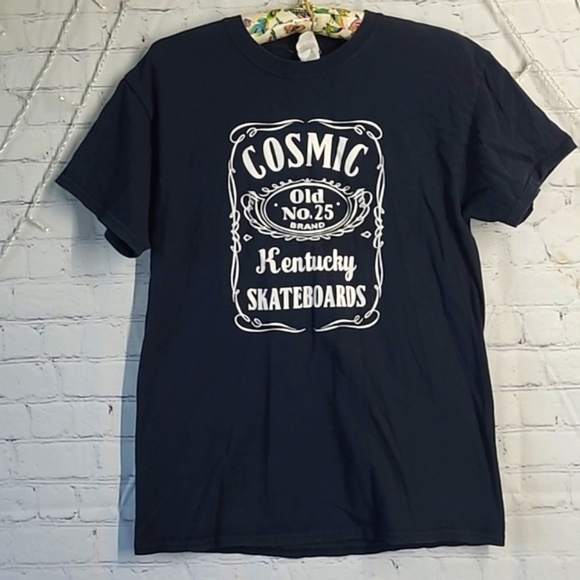 Y2K Cosmic Skateboards Louisville Kentucky Jack Daniel's Black Tee Tshirt Sz M - Picture 9 of 14